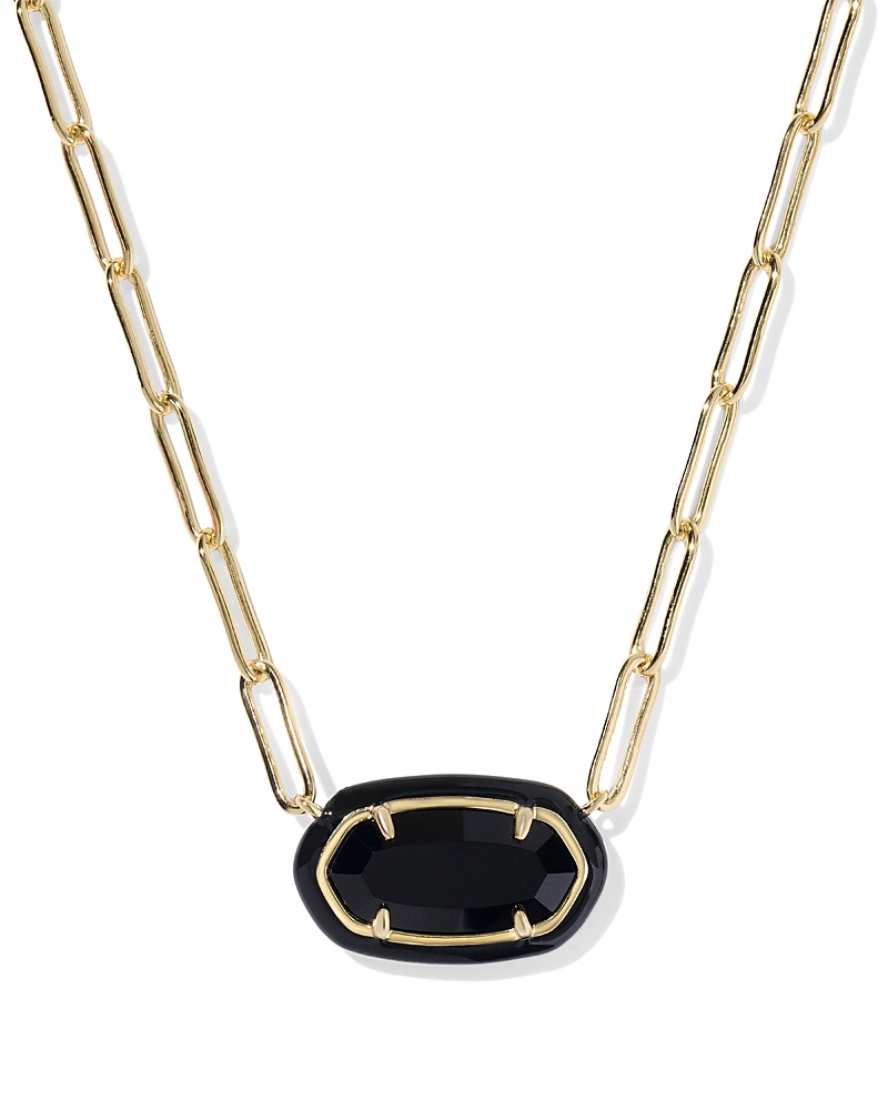 Kendra Scott Elisa Enamel Frame Paperclip Necklace, 15-17l In Gold