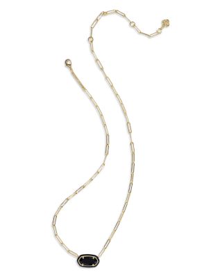 Elisa Enamel Frame Paperclip Necklace, 15"-17"L
