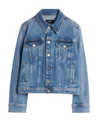 Adi Embellished Jean Trucker Jacket in Love Soul