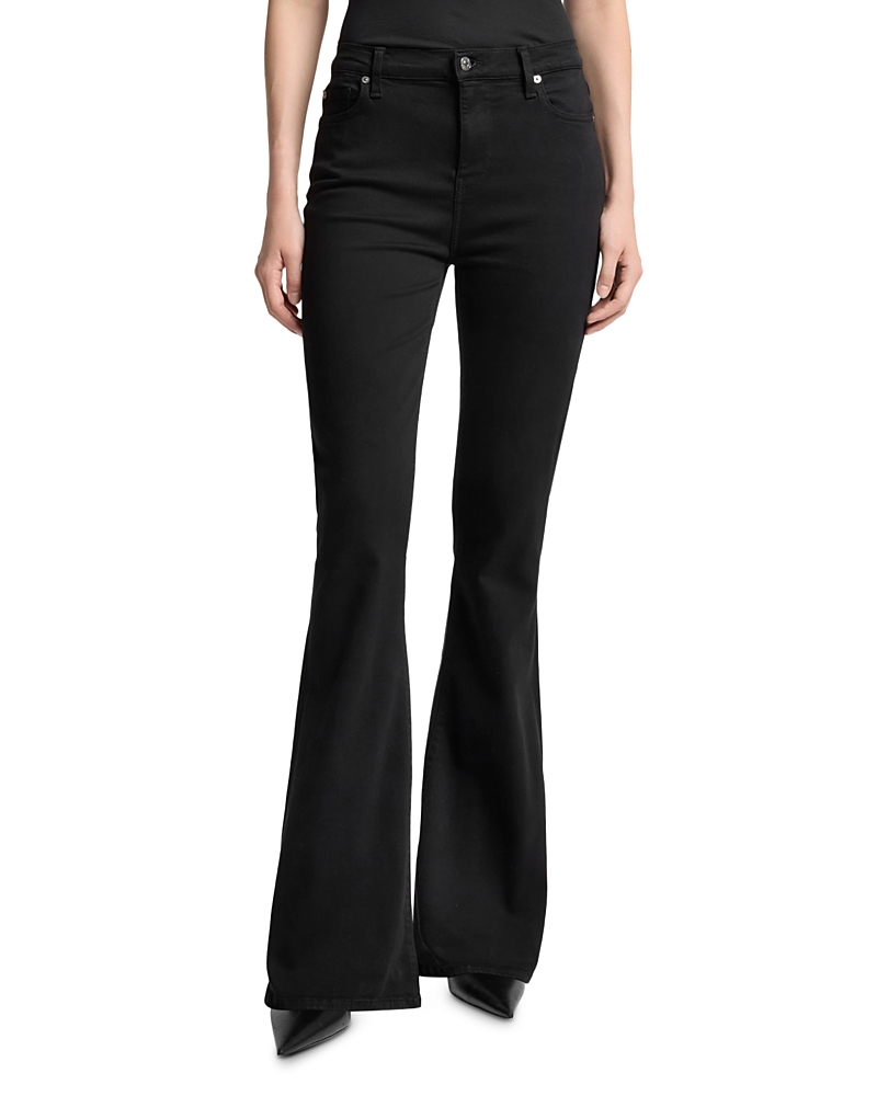 7 For All Mankind High Rise Ali Flared Leg Jeans In Black In Black