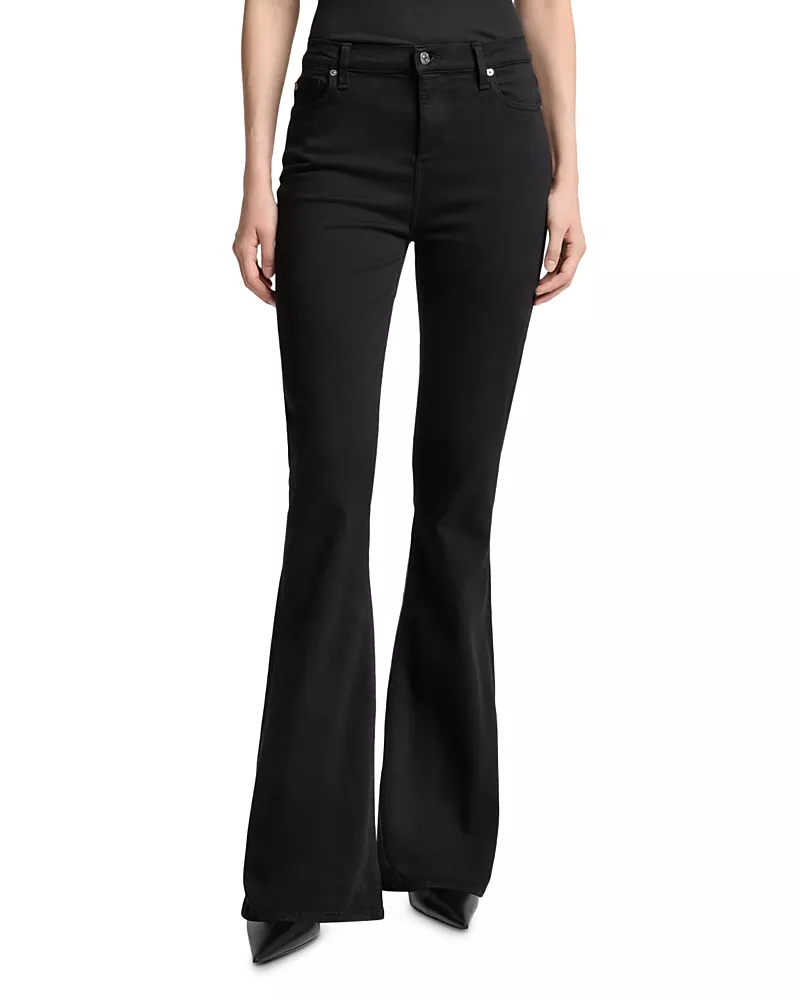 7 For All Mankind High Rise Ali Flared Leg Jeans in Black