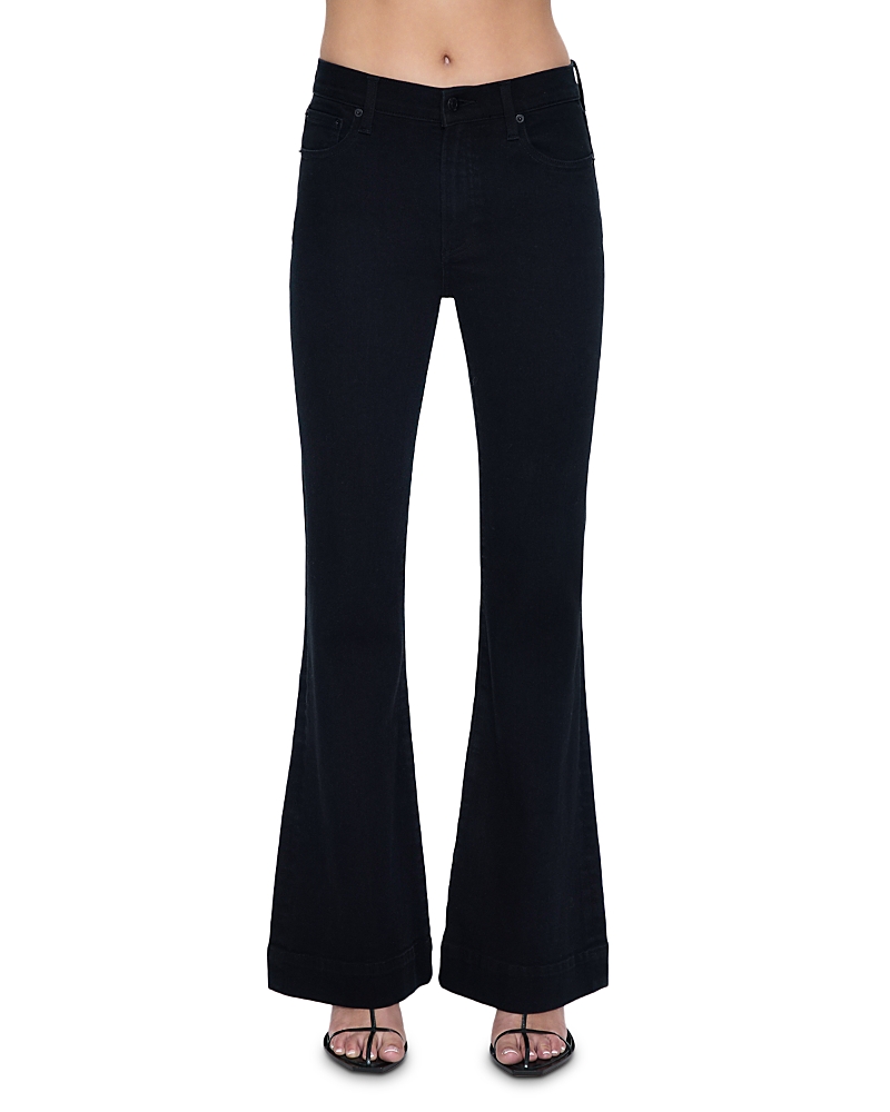 Pistola Kinsley Mid Rise Ultra Flare Leg Jeans In Noir In Black