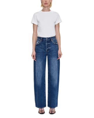 Tate High Rise Bowed Wide Leg Jeans in Fulton
