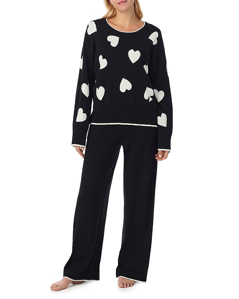 Kate Spade New York Long Sleeve Pajama Set In Black