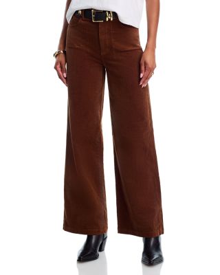 Paige Anessa Corduroy High Rise Jeans in Maple Brown