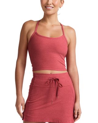 Spacedye Slim Racerback Cropped Tank in Faded Rose Heather