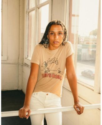 Women's Peanuts Let's Roll Vintage-like Tissue Tee