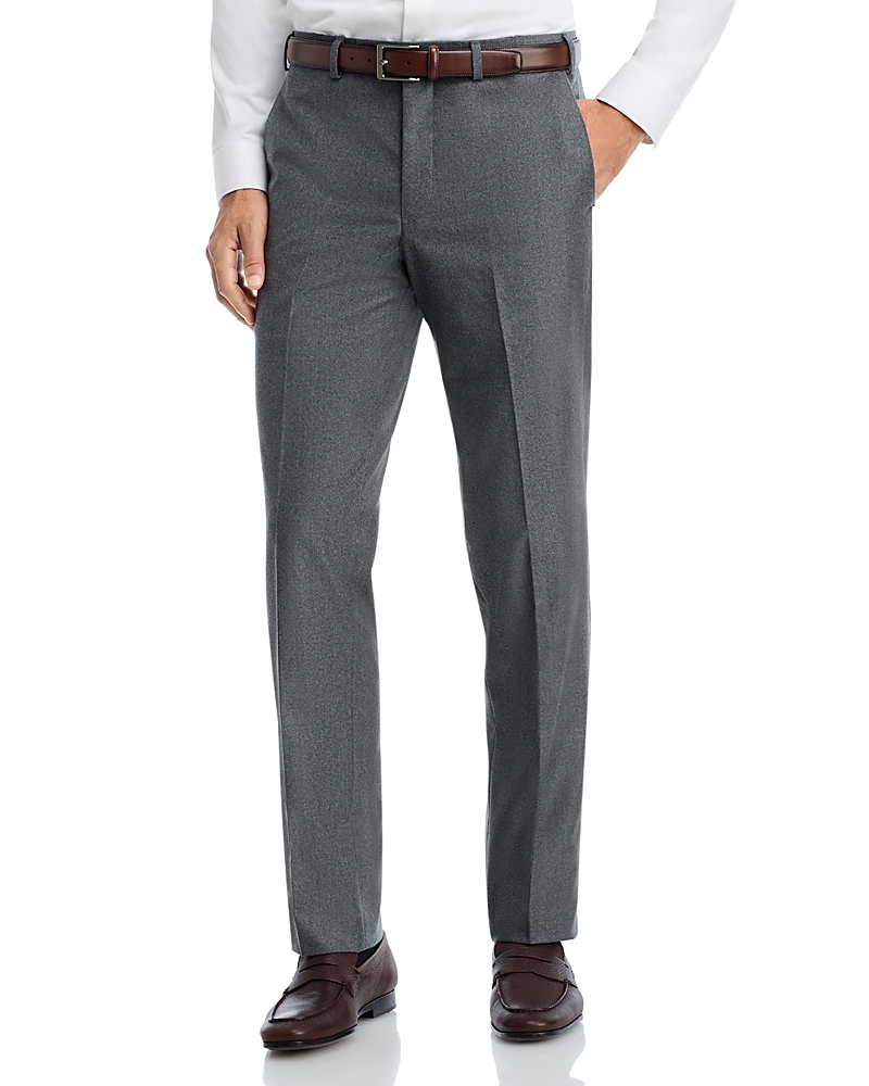 The Men's Store At Bloomingdale's Flannel Flat Front Trousers In Gray
