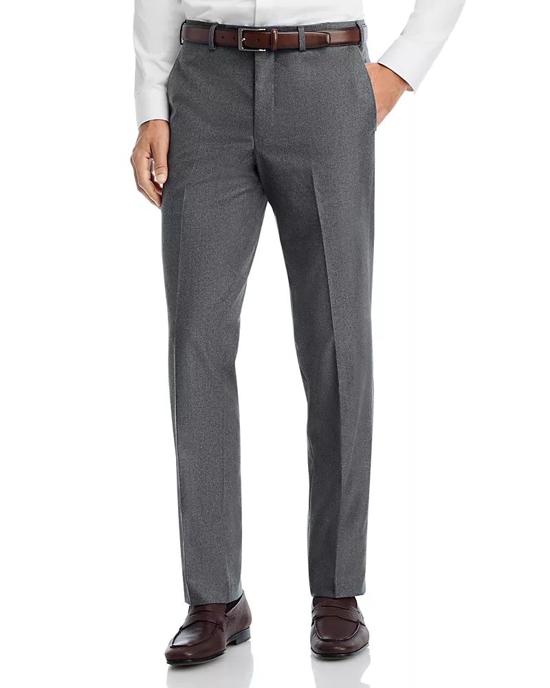 The Men's Store at Bloomingdale's Flannel Flat Front Trousers - Exclusive