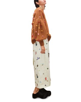 Pom Pom Balloon Sleeve Sweater