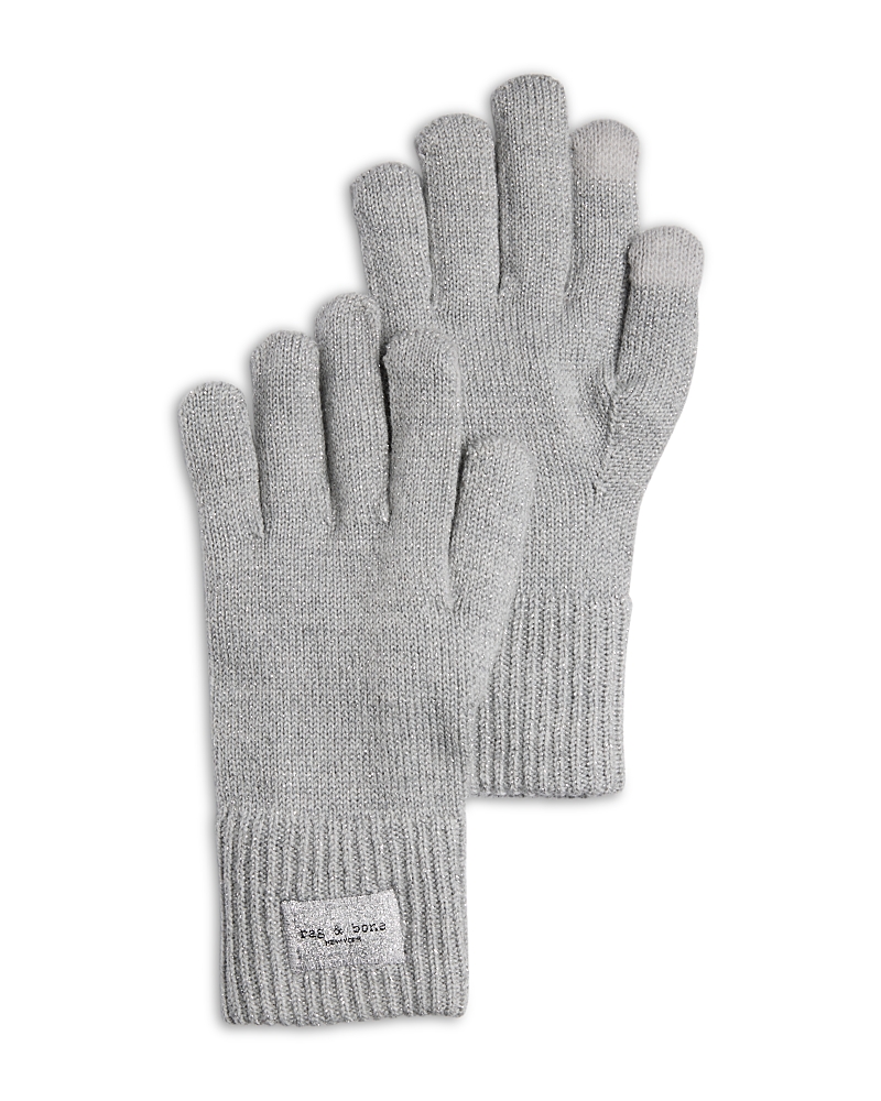 Rag & Bone Blake Metallic Tech Gloves In Gray
