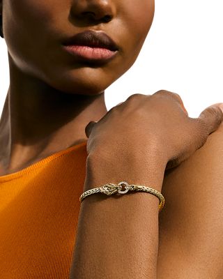 14K Yellow Gold Diamond Naga Bracelet, 0.07 tcw