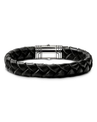 Men&#39;s Sterling Silver &amp; Braided Leather Bracelet