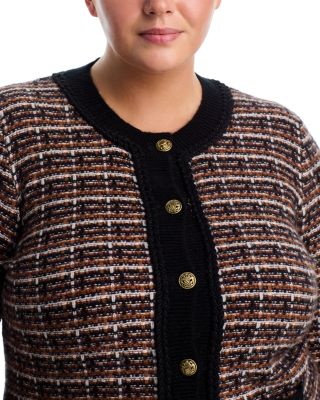 100% Cashmere Tweed Crewneck Cardigan - Exclusive