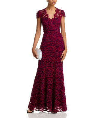 Scalloped-Edge Lace Gown