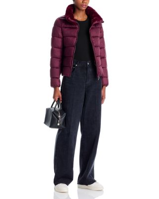 Mei Faux Fur Trim Quilted Jacket