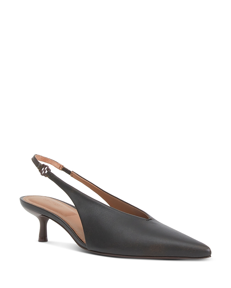 Simkhai Sylvie Leather Slingback Pumps In Brown