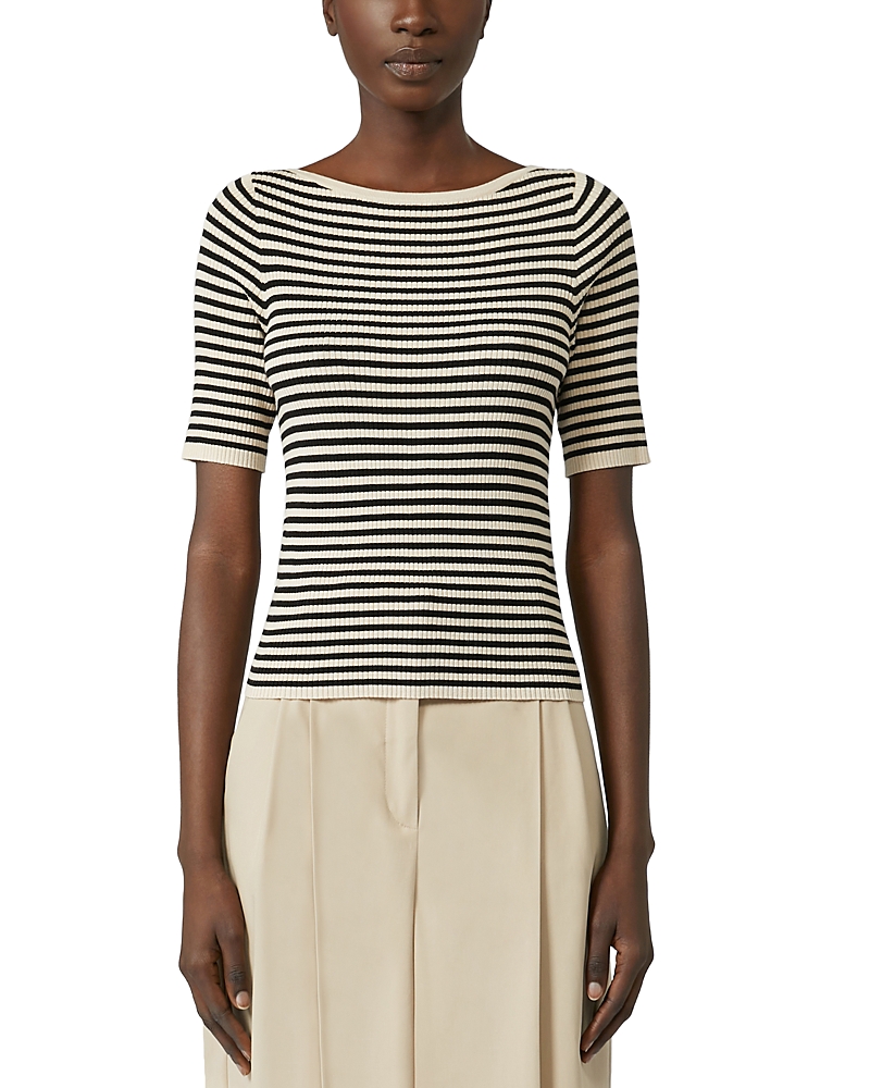 Weekend Max Mara Weekend Maxmara Slim-fit Stretch Viscose T-shirt Beige In Gray