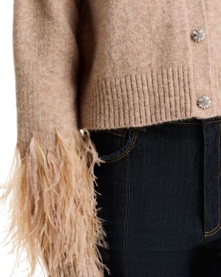 Bria Feather Trim Cardigan 