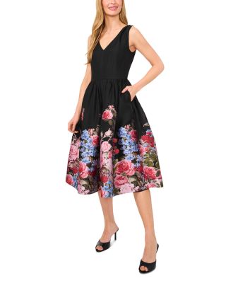 Brocelle V Neck Midi Dress