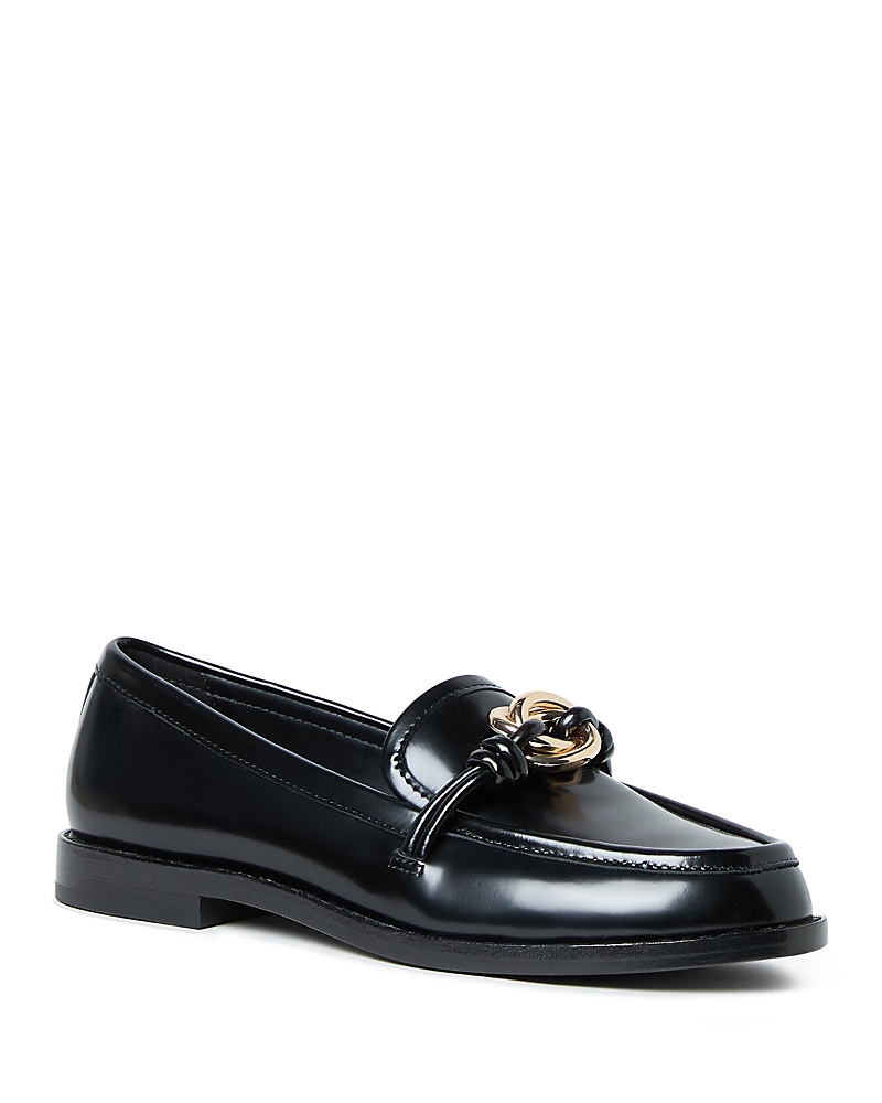 Loeffler Randall Roma Loafers With Hardware Black In Black