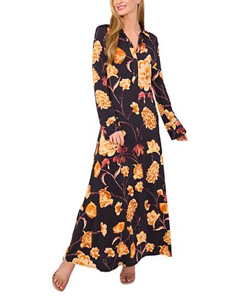designer maxi dress with sleeves SPRING SEASON, Here I Come!!! : Long Sleeve Floral from @jcpenney Designer: Clover And Sloane #jcpenney #spring #springfashion #fashionista #fashion this gown catches the light beautifully Puff Sleeve Maxi Dress in
