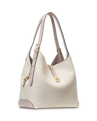 Deco Color Blocked Pebbled Leather Medium Shoulder Bag