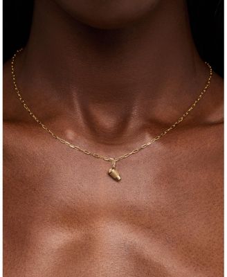  Solid Gold Coffee Charm Necklace