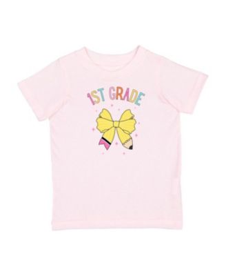 Sweet Wink - Girls' First Grade Pencil Bow Short Sleeve T-Shirt - Little Kid, Big Kid