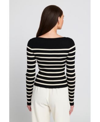 Fine Gauge Light Weight Striped Sweater