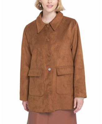 Faux Suede Car Coat