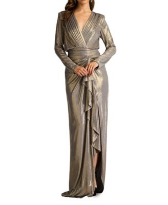  Pomona Metallic Waterfall Flounce Gown