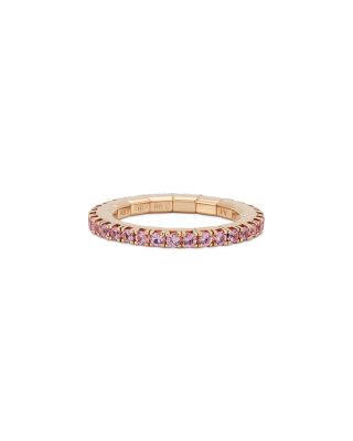 18K Rose Gold Extensible by Demeglio Pink Sapphire Stretch Eternity Band