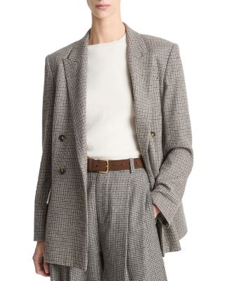 Double Breasted Houndstooth Blazer