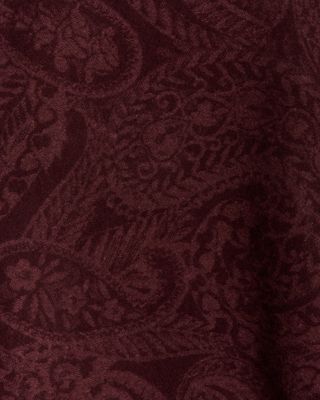 Wool Paisley Fringe Trim Hooded Scarf