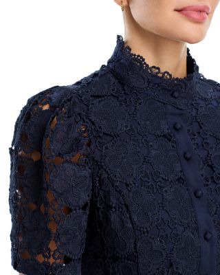 Floral Lace Mock Neck Mini Dress -Exclusive