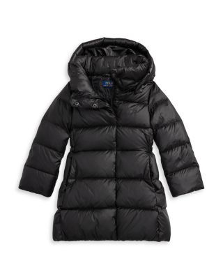 Girls' Down Hooded Long Jacket - Little Kid