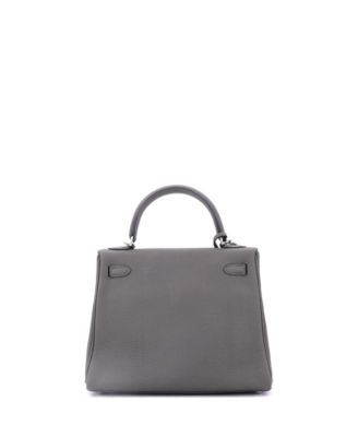 Kelly 25 Handbag Grey Togo with Palladium Hardware