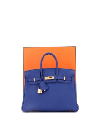 Birkin 25 Handbag Blue Togo with Gold Hardware