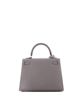Kelly 25 Handbag Grey Epsom with Palladium Hardware
