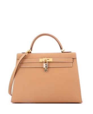 Pre-Owned HERMÈS - Kelly 32 Handbag Brown Epsom with Gold Hardware