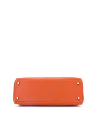 Kelly 32 Handbag Orange Chevre de Coromandel with Gold Hardware