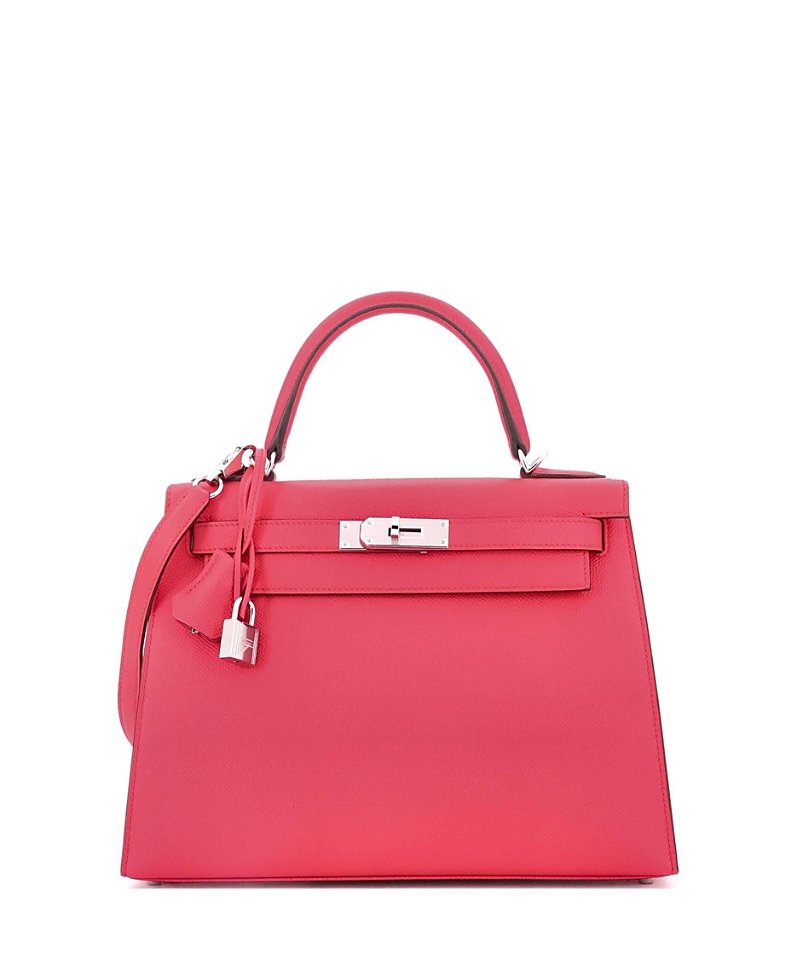 Pre-owned Pre-owned Hermes Hermes Kelly 28 Handbag Pink Epsom With Palladium Hardware