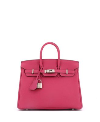 Pre-Owned HERMÈS - Birkin 25 Handbag Pink Togo with Palladium Hardware