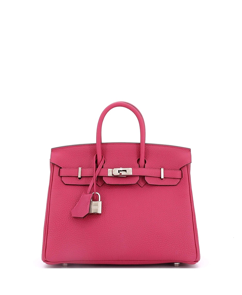 Pre-owned Pre-owned Hermes Hermes Birkin 25 Handbag Pink Togo With Palladium Hardware