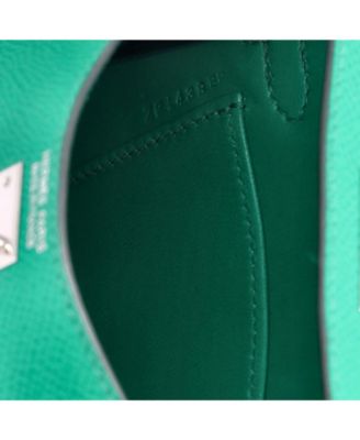 Kelly 20 Handbag Green Epsom with Palladium Hardware