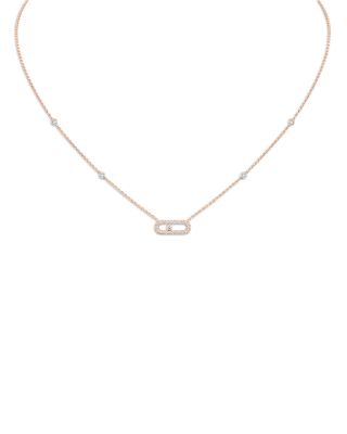 Diamond Move Uno Pav&eacute; Necklace in 18K Gold, 16.5", 0.22 tcw