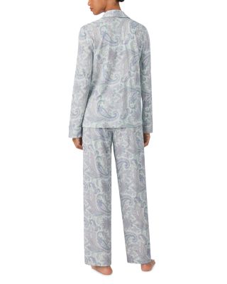 Long Sleeve Notch Collar Long Pants Pajama Set