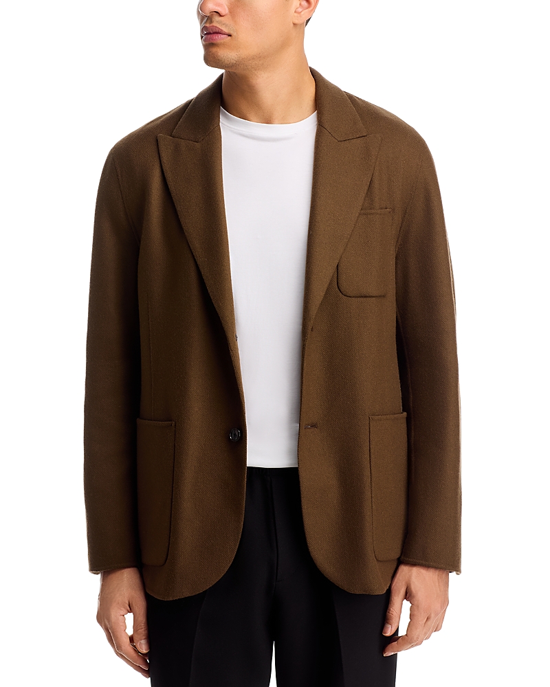 Vince Splitable Wool Blend Blazer In Brown