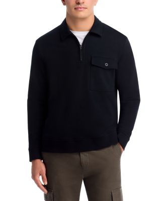 French Terry Long Sleeve Zip Polo Shirt